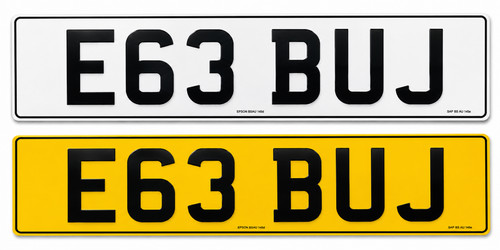 Private number plate e63 - -, buj