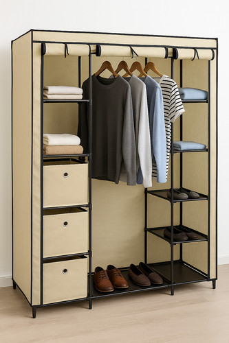 Wardrobe with shelves - wardrobe, and