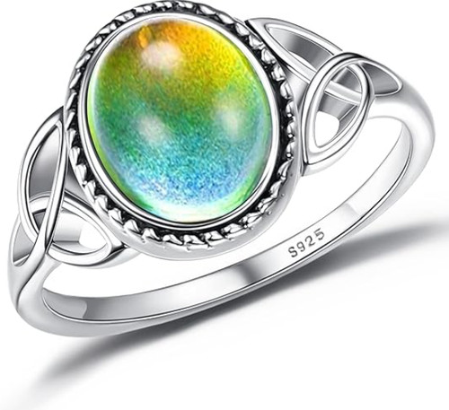 925 sterling silver mood ring - 925,