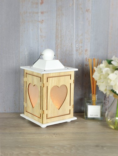 Wooden heart lantern - wooden,
