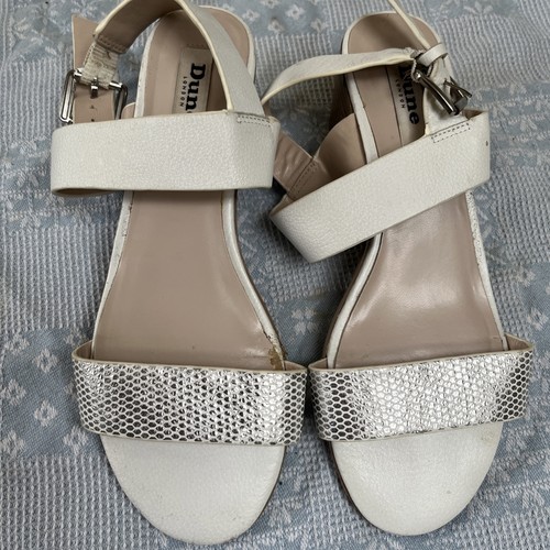 Dune white silver - white/silver, leather