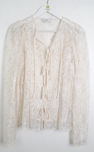 Women sheer lace tie - sheer,