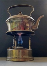 RARE WORKING Antique Camp Stove French Copper Bte SGDG  G.M. complete W/kettle 