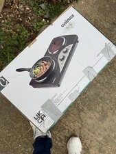 CUSIMAX Hot Plate, Double Infrared Hot Plates for cooking, 2100W Electric Hob