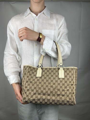 Authentic gucci canvas tote - authentic, gg