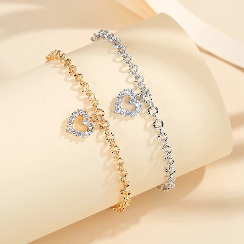 Heart charm bracelet pearl - charm,