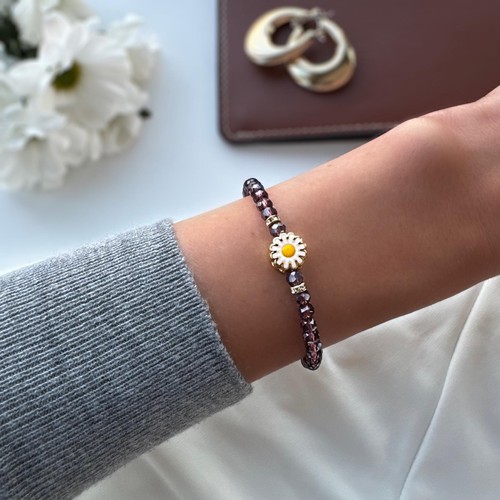 Purple beaded bracelet with - purple,