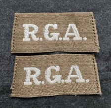 Genuine WW1 Royal Garrison Artillery Slip On Shoulder Titles