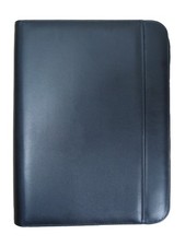 Filofax A4 Organiser Document Folder Black Leather 4 Ring Binder + Inserts