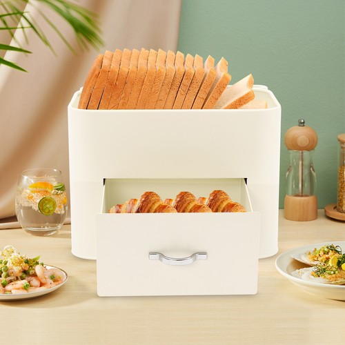 Modern bread bin - bin, white