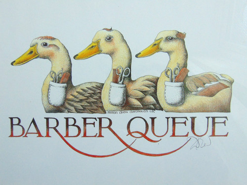Simon drew barber queue - simon,