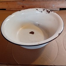Medium Vintage White Enamel