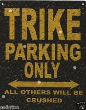 TRIKE PARKING METAL SIGN
