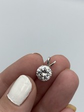 DIAMONIQUE 14ct White Gold Pendant Cubic Zirconia QVC 1.14g Inc Stone Hallmarked