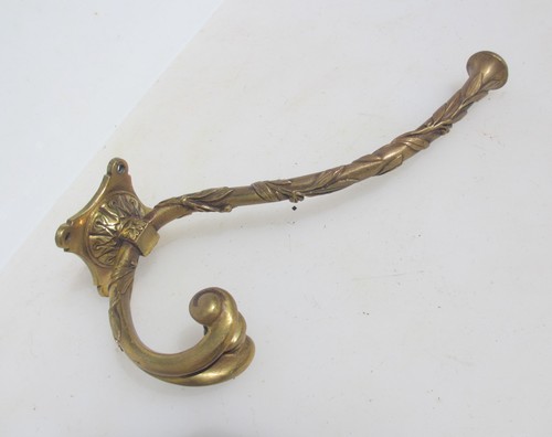 Large antique brass hook old - brass,