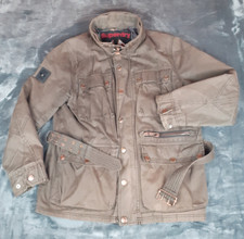 Superdry Endurance Wax Trials Race Jacket XL Brown Belt Inc Chore Biker Utility