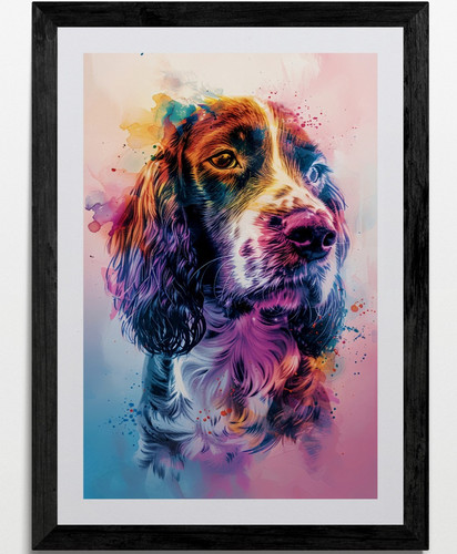 Cocker spaniel dog - spaniel, framed