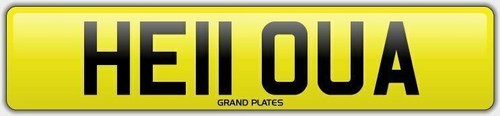 Initials number plate - initials, hello