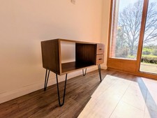 Mid century teak effect media