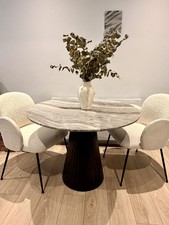Cream Stone Round Dining Table