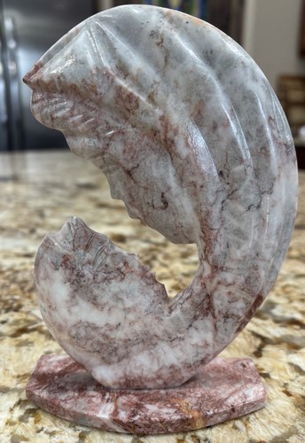 Madonna child carved pink - carved,