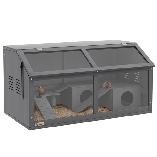 Pawhut wooden hamster - pawhut, cage