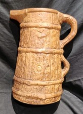 Vintage Hillstonia Double Handled Brown Tree Trunk Pottery Jug, Moira Pottery
