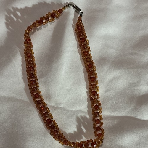 Amber brown beaded - amber,