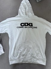 Comme Des Garçons White Hoodie Size S
