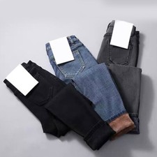 Womens Warm Lined Stretch Denim Jeans Thermal Winter Leggings Pants Jegging.