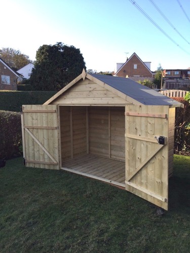 Wooden bike shed 7x4 tanalised - wooden,