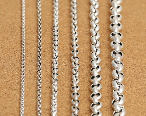 Sterling silver belcher chain - silver,