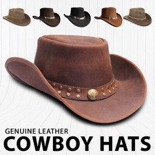 Cowboy Hats Mens Real Leather