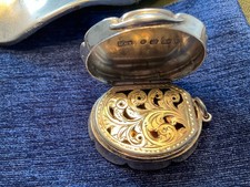 Solid Silver  Victorian Vinaigrette 1880 by Hilliard & Thomason,Birmingham.