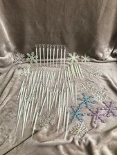 Vintage 1950's Christmas Tree Decorations Icicles Stars Snowflakes