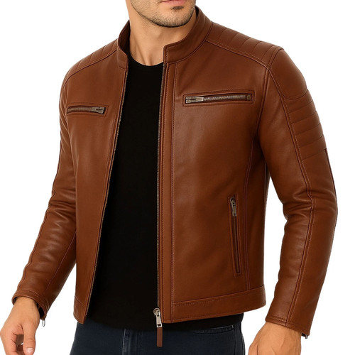 Men genuine leather brown - genuine,