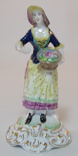 Spode 5 1/2" Chelsea Figure Lady Flower Seller Lot B  Excellent