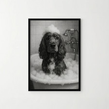 Cocker Spaniel in the Bath Art