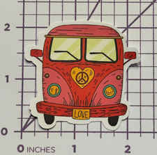 Red Hippie Peace Bus Pink -