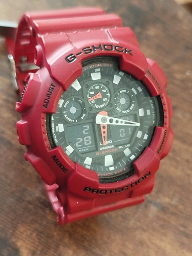 Casio shock 100b - g-shock, red