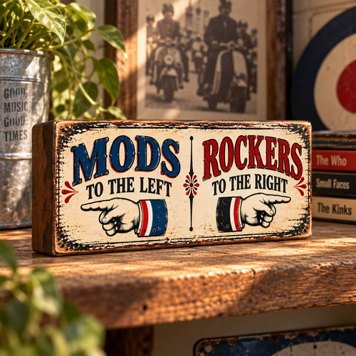 Mods rockers wooden sign - rockers, 1960s
