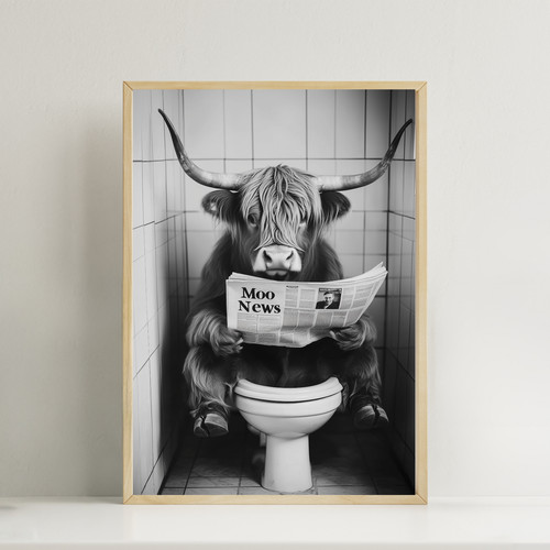 Highland cow the - highland, toilet