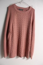 Primark Mens Cable Knit Jumper Salmon Pink - Size XL (M26)