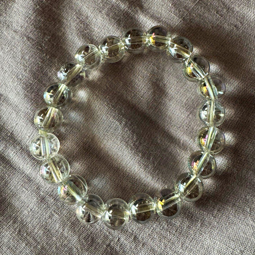 Clear round glass beaded - round,