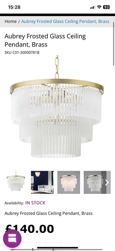 Bhs aubrey frosted glass brass - frosted,