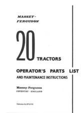 Massey Ferguson 20 series Operators and Dealers Parts Manual Get it Today
