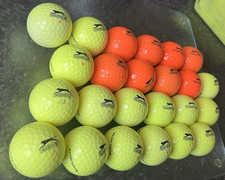 Mix  of 24 Slazenger V300 soft golf balls pearl mint A grade yellow orange