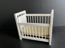 Dolls House Furniture Wooden Dropside Cot Crib Rustic Nursery Collectable