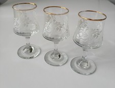 Sherry glasses gold rim &