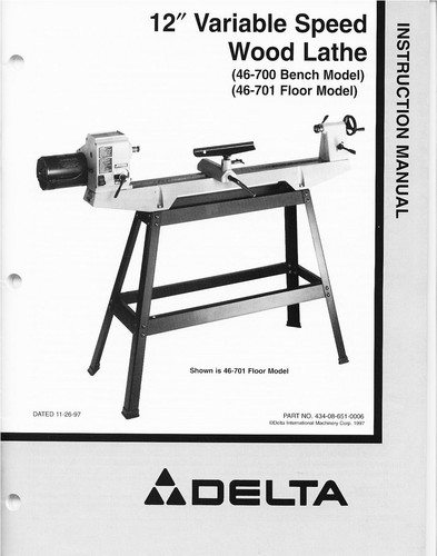 Delta 700 wood lathe - delta, 12"